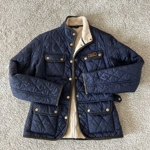 Barbour International Winter Vintage Fleece Lined Quilted Jacket womens size 6